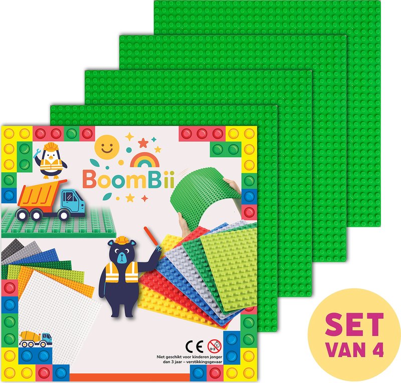 Set van vier groene BoomBii bouwplaten