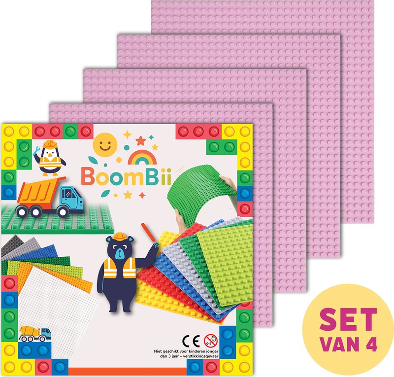 Set van vier roze BoomBii bouwplaten